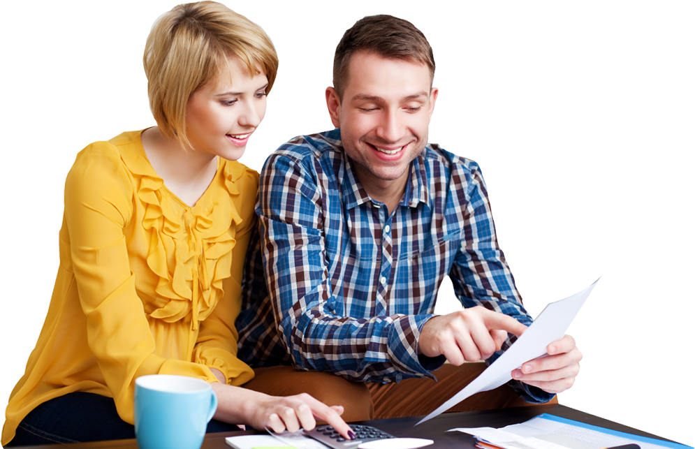 couple reviewing finances